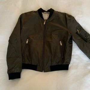 Zara olive and black bomber jacket